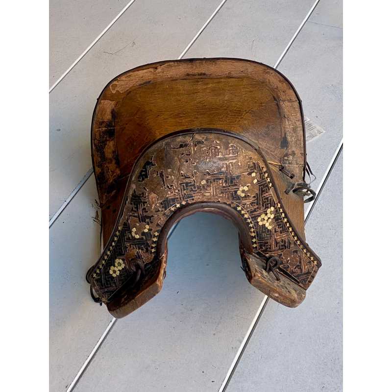 Silla De Montar Y Reposapiés De Madera - Color Marrón Claro, Multiusos